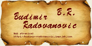 Budimir Radovanović vizit kartica